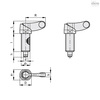 Elesa AISI 303 SS plunger, without locking nut, PMT.200-SST-8-5/8-18-A PMT.200-SST-A (inch sizes)